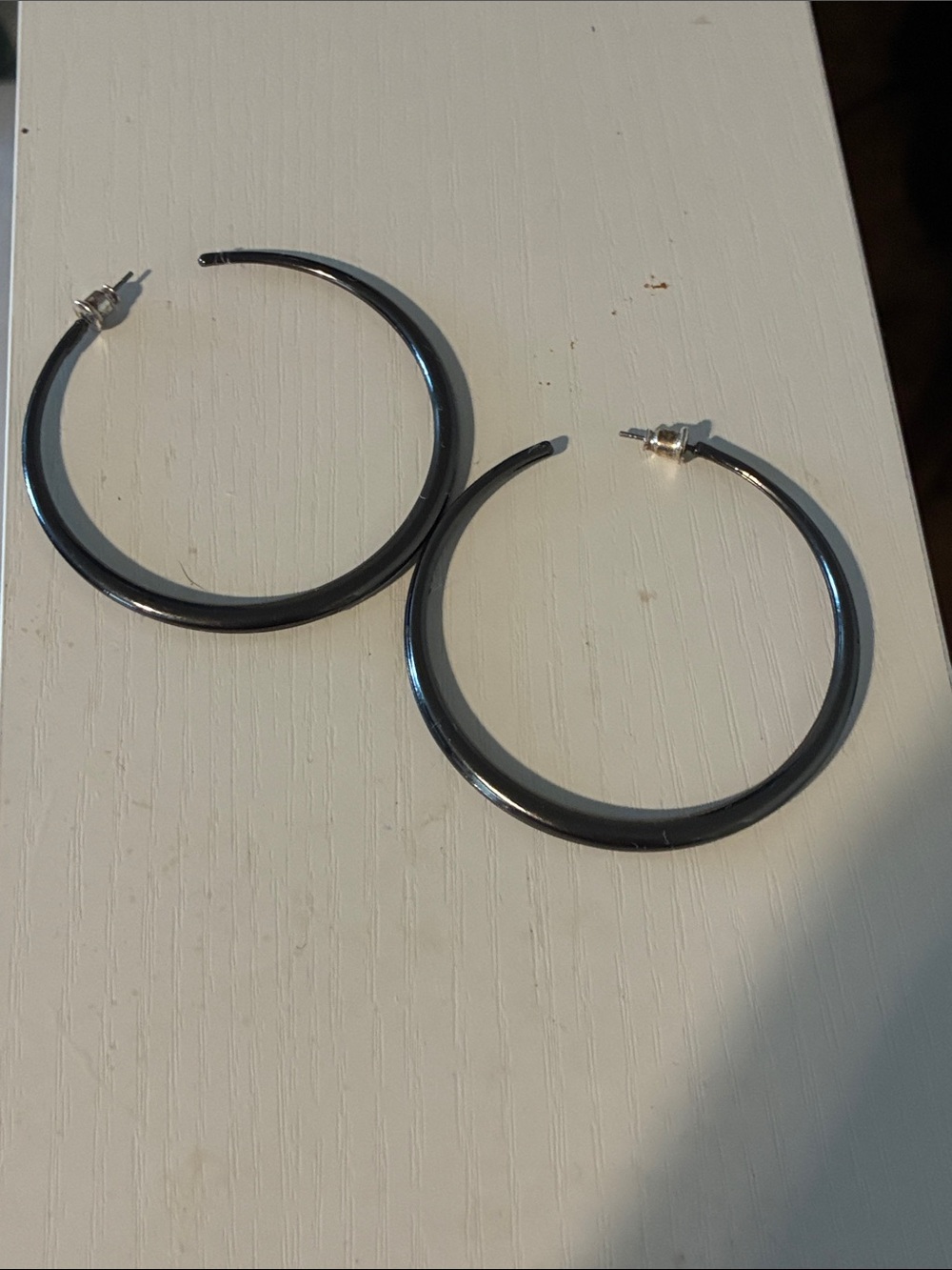 Amazon Black Hoop Earrings - Glossy Round Hoops